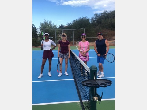 Left photo of tennis players