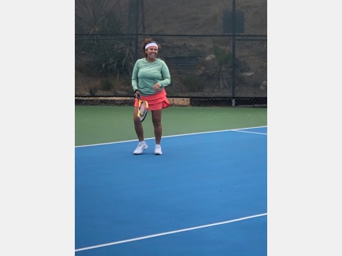 Left photo of tennis players