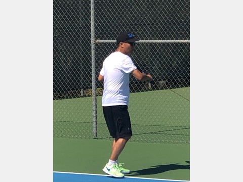 Left photo of tennis players