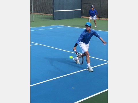 Left photo of tennis players