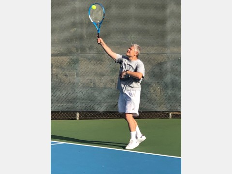 Left photo of tennis players