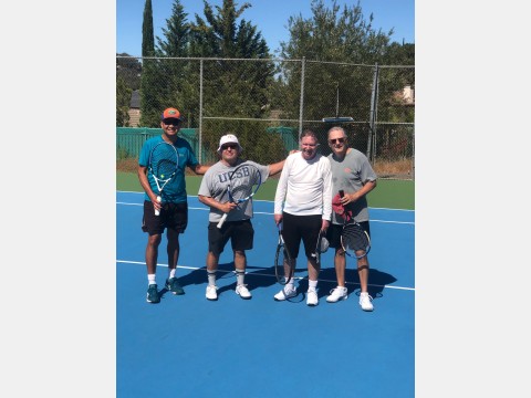 Left photo of tennis players