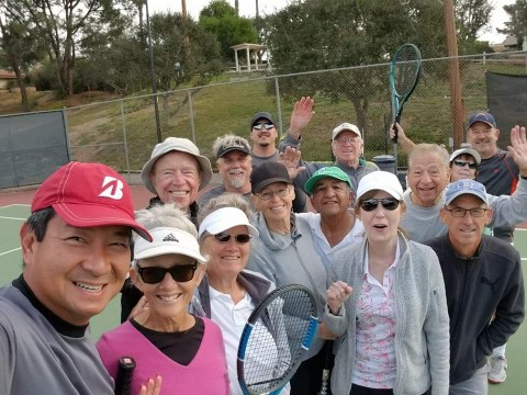 Left photo of tennis players